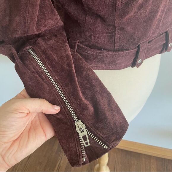 100% Leather Suede Moto Jacket - Blank NYC - Medium - Picture 5 of 16